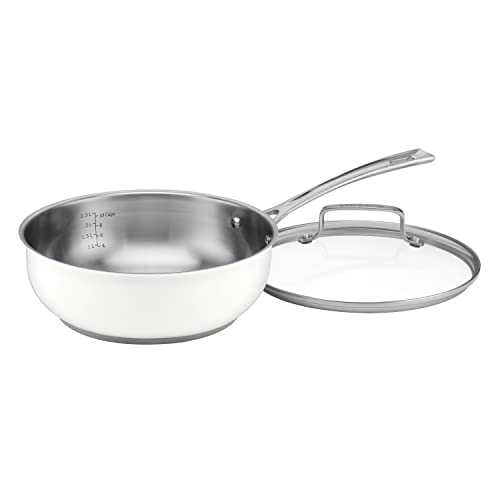 Cuisinart MW8935-24 Matte-White-Stainless-Collection, 3 -Quart, Chef's Pan with Cover