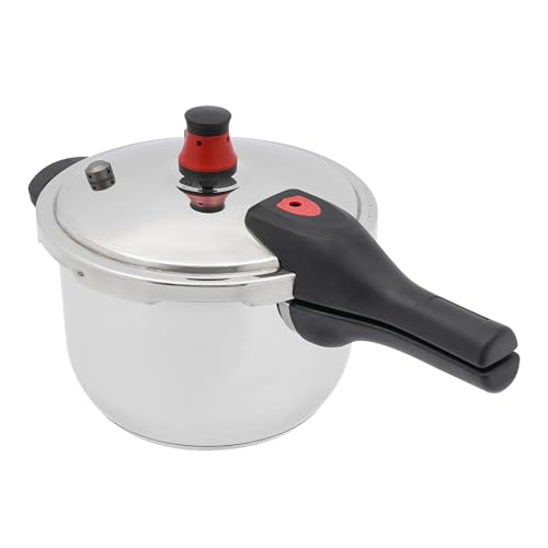 MJMLUCK Olla a presión de Acero Inoxidable de 3,69 qt, Olla de cocción rápida con válvula de Seguridad y vaporera, Mini Olla a presión de 80 kPa para Cocina de Gas e inducción.