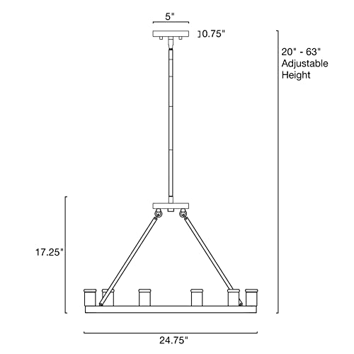 Kira Home Jericho 25" 6-Light Large Industrial Rustic Farmhouse Wagon Wheel Chandelier, Round Kitchen Island Light, Textured Black Accents + Gray Oak Wood Style Finish #TOP6