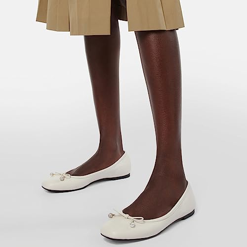 FSJ Women Cute Ballet Flats with Bowtie Round Toe Girls Comfort Slip On Casual Office Work Flats Dress Shoes Size 4-15 US4