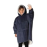 THE COMFY Original Jr for Kids | Oversized Sherpa Fleece Wearable Blanket with Hood & Pocket | Seen on Shark Tank