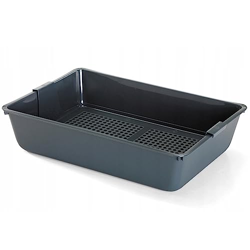 Bac à litière pour chat avec tamis Grande surface lisse 41,5 x 30 x 10 cm