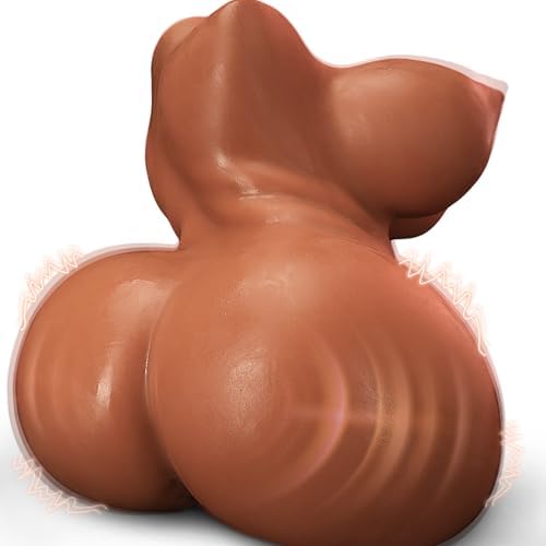 8.8LB Vibrating BBW Sex Doll for Men, Brown Sex Toy Realistic Pocket Pussy Big Ass Sex Dolls Torso with Sexy Curves, Male Masturbator Mens Sex Toys with Vibrating Vaginal & Anal