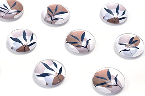 Refrigerator Magnets Fridge Magnet 12 Pack, Strong Magnets For Fridge, Round Glass Cute Magnets For Whiteboard, Locker Accessories, Stainless Steel Safe, Neodymium Magnet, 12 Pcs Earth Tone Plant #TOP5