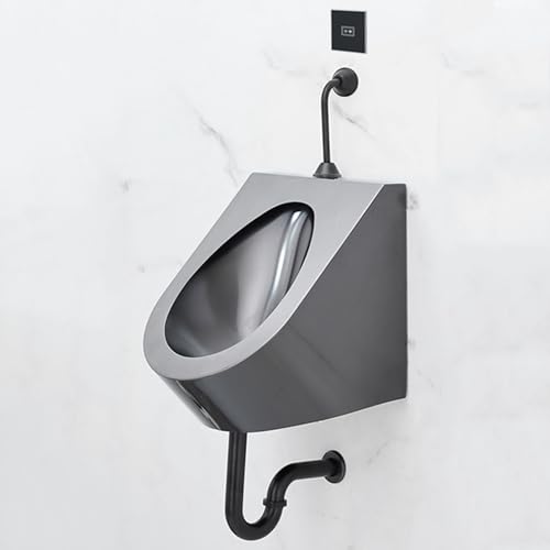 ユニバーサルウォッシュアウト小便器バスルームトイレ、男性用大人用トラフ、商業用耐久性ステンレススチール、モダンな金属の創造性