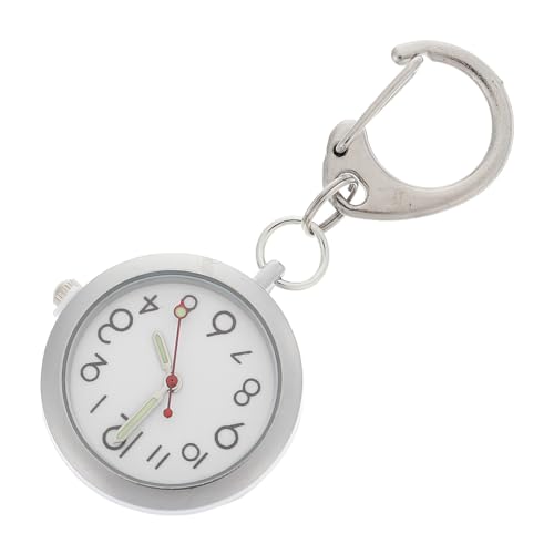 Frcolor 夜光バックルポケットウォッチ 医療用ステンレス製クリップ付き懐中時計 ナースウォッチ 学生 看護師向け 対応