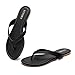 FITORY Women's Casual Flip Flops,Comfortable Thong Walking Slide,Summer Beach Flat Sandals for Indoor and Outdoor Black Size 9
