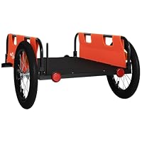 Mokuyary Fahrradanhänger Orange Oxford-Gewebe und Eisen B – Ansicht 7