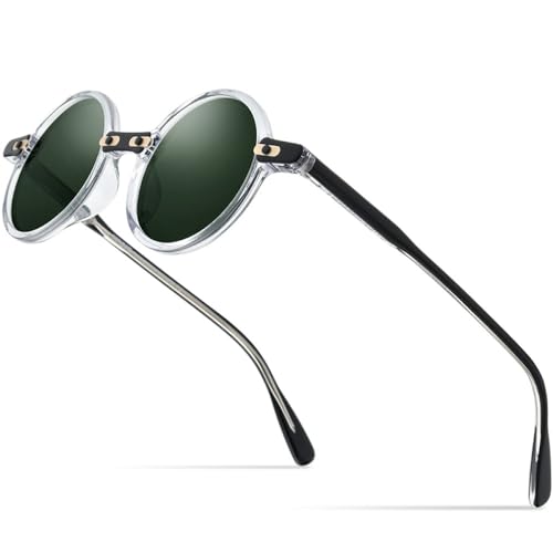 Lunettes de soleil en acétate pour hommes et femmes, style rond rétro vintage