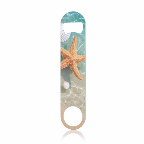 Starfish Seashell Bottle Opener Keychain