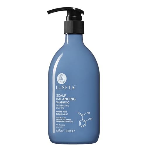 Image of Luseta Scalp Balancing Shampoo with Salicylic Acid, 16.9 oz | Oily Scalp Routine, Visible Flake Care, Buildup Removal, Tea Tree Freshness, Ph 4.0-6.5 Balance