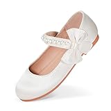 ✨ Elegant Satin & Bowknot Pearl Accents – Premium satin fabric with delicate pearl-embellished bowknots, designed to sparkle under lights for unforgettable flower girl moments. Perfect for little princesses who love glamorous style. 👟 Breathable & Li...