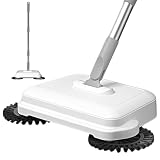 Veesper 2-in-1 360° drehbare Handschub-Bodenkehrmaschine, hocheffiziente manuelle Teppichkehrmaschine mit langem Griff, hängender manueller Staubsauger für Zuhause, Büro, Hartholz