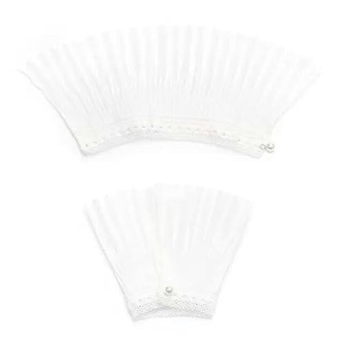 RAEF 2 pièces/paire femmes filles Faux manches évasées dentelle florale plissée froncée Faux poigneâ€¦ – Vignette