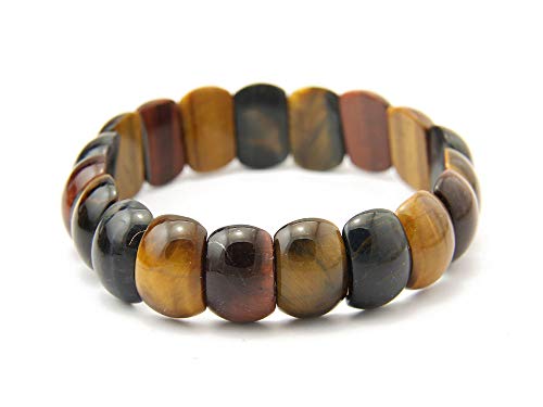 Agathe creation BP042015 Bracelet en Pierre Oeil de Tigre, Oeil de Taureau et Oeil de Faucon - Fait Main Cover
