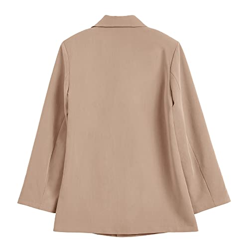 Womens Work Casual Oversized Blazers Long Sleeve Open Front Office Business Jackets Khaki #TOP6
