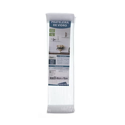 BemFixa Prateleira Retangular De Vidro Bemfixa Transparente 40X10 Cm