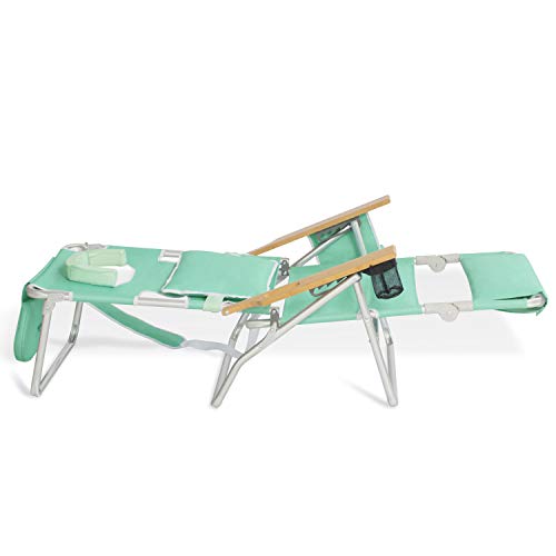Ostrich Deluxe Padded 3 N 1 Lightweight Portable Adjustable Outdoor Folding Reclining Chair For Lawn Beach Lake Camping Lounge With Footrest, Teal #TOP7