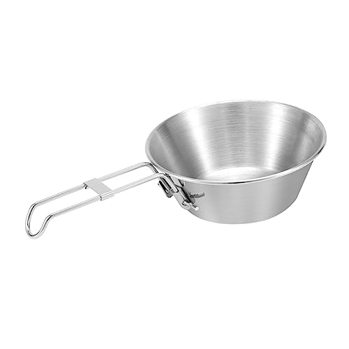 Gatuida Edelstahl Campingbecher Mit Klappbarem Griff Multifunktionsbecher Für Outdoor-aktivitäten Wanderkaffeebecher Leicht Zu Reinigen Transportieren