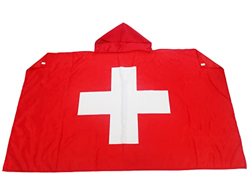 AZ FLAG Drapeau Suisse 150x90 cm - Cape Drapeau Helvétique 100% Polyester Avec Manches Intégrées - Body Flag 80g