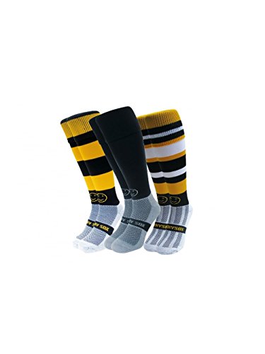 Medias Wacky Sox Abeja Ocupada de hockey y rugby para adulto y joven talla 35-40