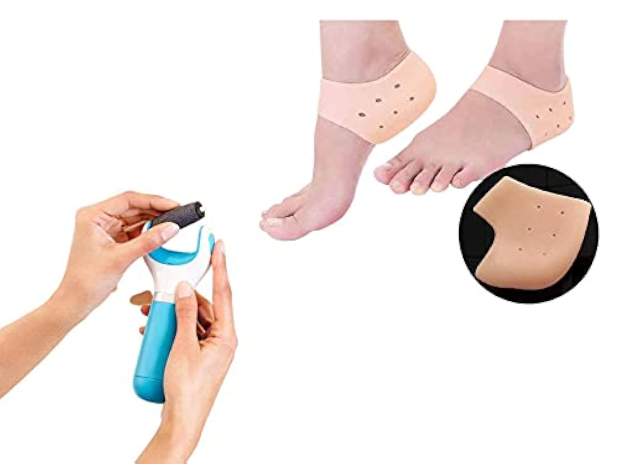 Foot Scrubber for Dead Skin, Silicone Half Gel Heel and Foot Protector