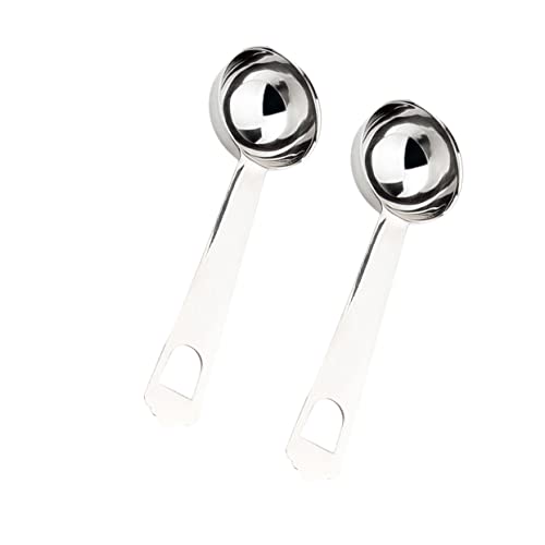 OUNONA 2pcs 20ml Stainless Steel Coffee Measure Spoon and Fruit Scoop Set for Home Kitchen Baking and Beverage Preparation