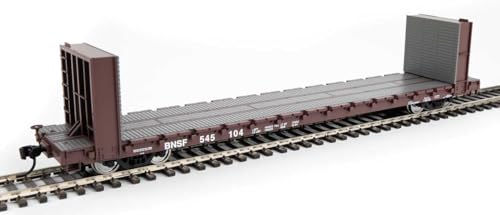 Walthers Mainline 910-5860 HO Scale 60' Pullman-Standard Bulkhead Flatcar (48' IL) - Ready to Run - BNSF #545104