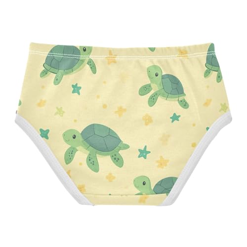 Wusikd Turtle Cartoon Girls' Underwear Cotton Cute Girls Briefs Soft Toddler Underwear 2T2