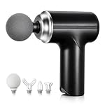Bouncefit MG-203 Portable Handheld Electric Massage Gun | Body Massager for Pain Relief | Massage Gun for Back, Leg & Full Body | 4 Speed Modes | Long Battery Life | 4 Specialized Heads For Full Body Pain Relief (A1-203)