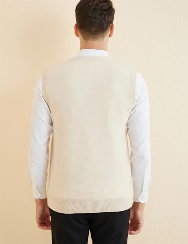 Men's Knit Vest Merino Wool Sweater Fall Winter Soft Sleeveless Cardigan Top Warm Basic Pullover2