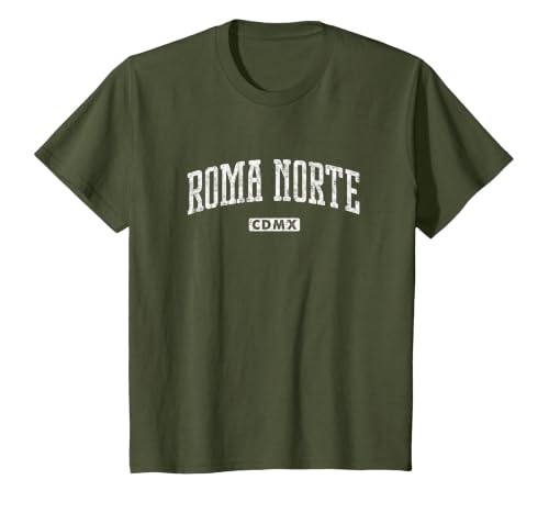 Roma Norte CMDX Vintage City T-Shirt, Youth, Olive Green, Medium