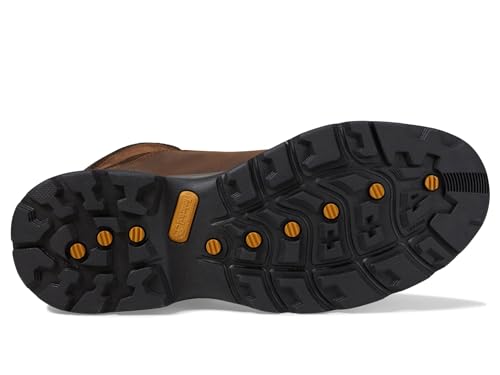 Timberland Bota de caminhada masculina branca com borda média à prova d'água, marrom médio, tamanho