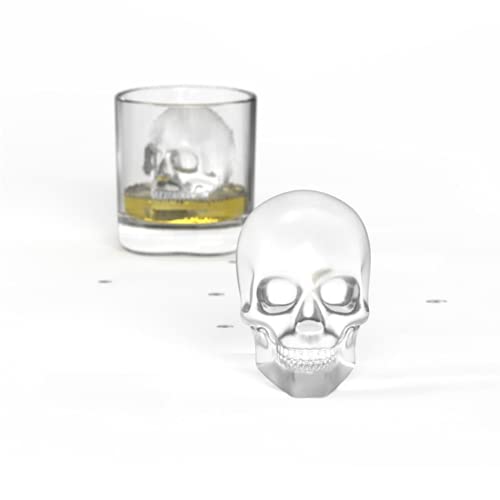 ZIXING Forma de cubo de gelo de caveira 3D, bandeja de cubo de gelo de silicone, bandeja de gelo de