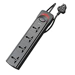Geonix PowerSpan S4 | Extension Board with 4 Universal Sockets with on Off Button, 3mtr Long Copper Cable, 1500 Watts, 6 Amp Multi Plug for Office & Home Appliances (Black)