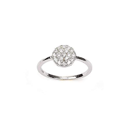 Bague pastille zirconium clos en argent massif 925 rhodié pour éclat durable
