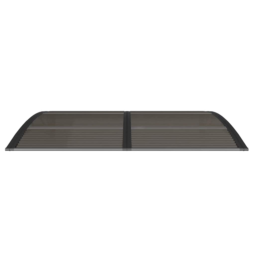 Tettoia nera 150 x 100 cm PC policarbonato, resistente alle intemperie, robusta struttura in alluminio, facile da montare, design moderno per casa, balcone e terrazza