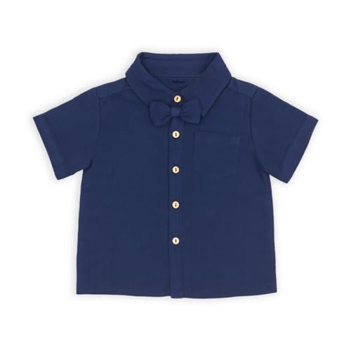 Image of Kidbea 100% Linen Shirt & Pant Co-ord Set for Kids | Elegant & Comfortable Summer Wear | Stylish Short-Sleeve Shirt with Bow & Comfy Shorts