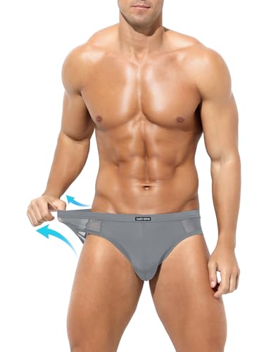 Casey Kevin Men's Micro Mesh Briefs Breathable Stretch Low Rise Underwear with Bulge Pouch - 3 Pack2