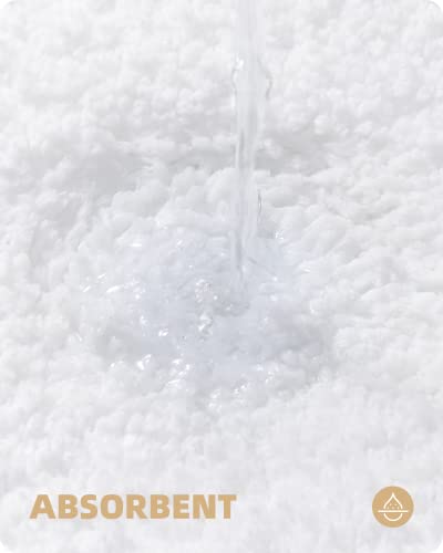 Color G White Bathroom Rugs - Upgrade Your Bathroom With Soft Plush White Microfiber Bath Mat - Non Slip, Absorbent, Washable, Quick Dry, 16"X24" Bath Rug Bathroom Carpet For Shower #TOP1
