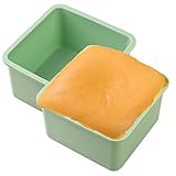 SHANIABELLE Silicone Cake Pans Square Baking Molds 5 inch 2 pcs, Food Grade Non Stick CheeseToast Bread Loaf Mould Bakeware Dessert Pastry Tool Set