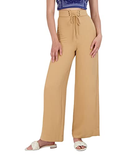 Bcbgeneration Women's Wide Leg Pant Lace Up Tie Front Trouser, Tan #TOP17