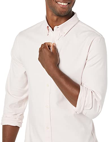Amazon Essentials Men's Oxford Shirt, Slim-Fit Stretch, Long-Sleeve, Button Up, Pale Pink, X-Large - image 6