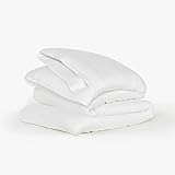 Buffy 100% Eucalyptus Lyocell Duvet Cover with Corner Ties - Protects and Covers Your Comforter/Duvet Insert, Silky Soft, Cool-to-The-Touch, Naturally-Dyed (White, King/Cal King)