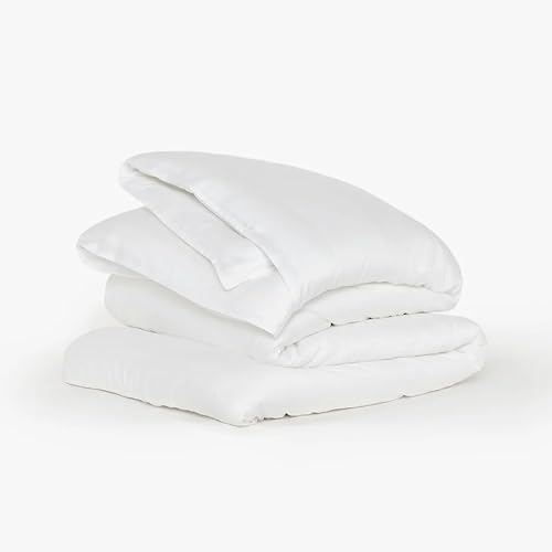 Buffy 100% Eucalyptus Lyocell Duvet Cover with Corner Ties - Protects and Covers Your Comforter/Duvet Insert, Silky Soft, Cool-to-The-Touch, Naturally-Dyed (White, King/Cal King)