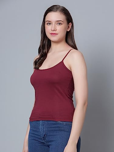 Image of Aimly Women's Regular Fit Cotton Camisole Slip Spaghetti | Combo Pack of 2