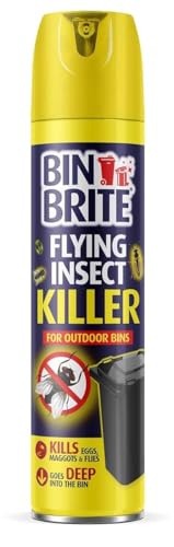 Bin Brite Flying Insect Killer Spray | Outdoor Bin Fly & Maggot Killer | Fast-Acting Formula Eliminates Eggs Maggots & Flies | 300ml (1)