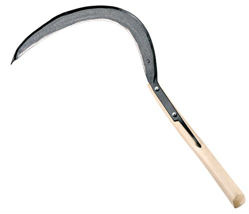 AUSONIA - 33277 GUADANAS ESTRECHA DE 460 GR CON BORDE CON HOJA FORJADA EN ACERO AFILADO MANUALMENTE A CINTA Y MANGO DE MADERA