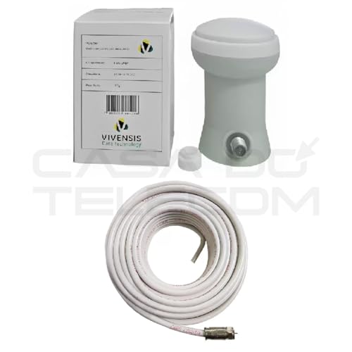 Kit Parabolica Digital Ku + Lnbf + Cabo 15 Metros Branco