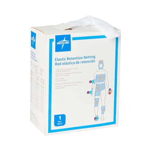 Image of Medline Stretch Tubular Elastic Dressing Retention Net, Size 5, (12 inch x 25 yds), Ideal for Wound Care, (Pack of 10)